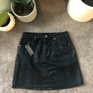 NWT Blank NYC Coated Denim Mini Skirt